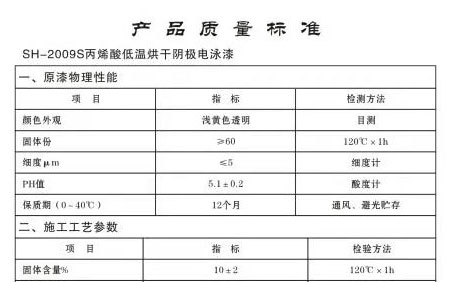 永州sh-2009s丙稀酸低温烘干阴极电泳漆