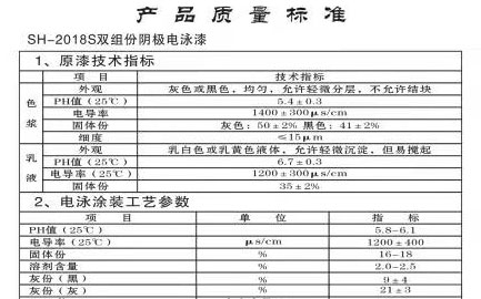 sh-2018s高耐盐雾阴极电泳漆